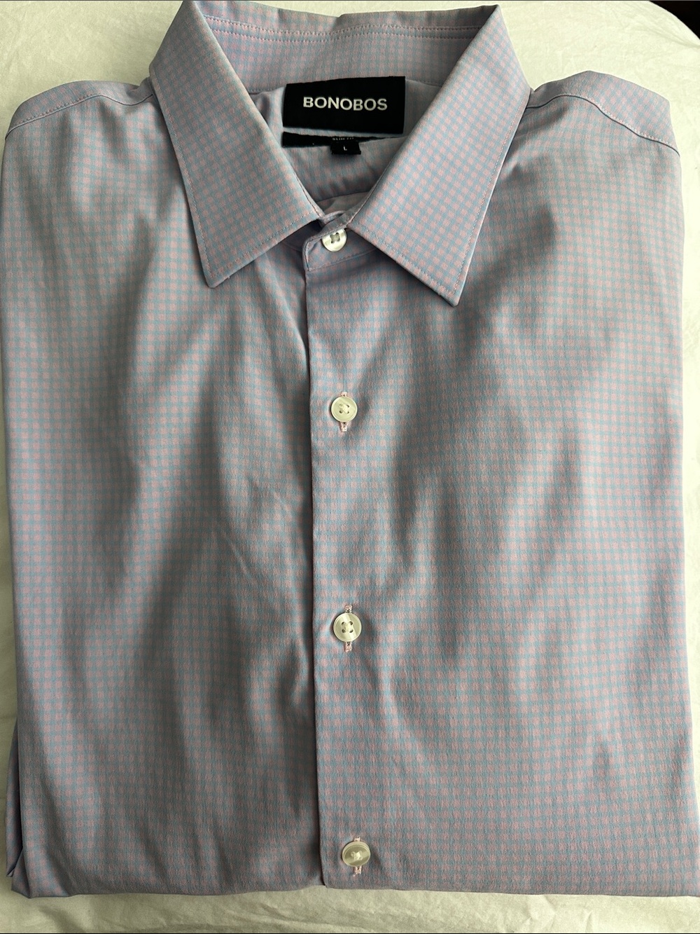 Bonobos Men's Slim Fit Blue/Pink Dress Shirt